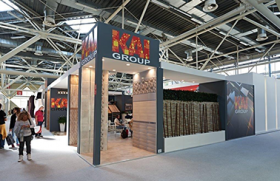 Joc de culori, texturi si finisaje ceramice la Cersaie in standul Kai Group