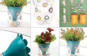 Ghivece de flori din sticle de plastic
