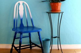 Bricolaj prin tehnica ombre - scaun colorat