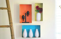 Rafturi decorative din cutii de pantofi