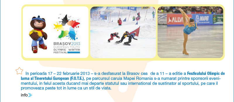 MAPEI România a susținut Festivalul Olimpic de Iarnă al Tineretului European