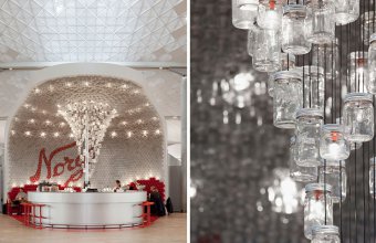 Peste 4.000 de borcane din sticlă folosite pentru pereții și tavanul unui bar