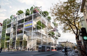 Un altfel de magazin IKEA: Arbori pe fațadă și zero locuri de parcare