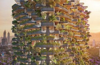 O clădire ca o extensie a naturii: Construită din lemn şi îmbracată în zeci de mii de plante