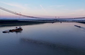 Noi imagini cu podul suspendat de la Brăila. În ce stadiu se află "Golden Gate-ul de peste Dunăre" (Video)
