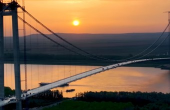 Cele mai noi imagini cu podul peste Dunăre de la Brăila