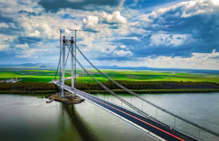 Podul peste Dunăre de la Brăila a fost inaugurat: Recorduri, tehnologii de ultimă oră și cifre amețitoare