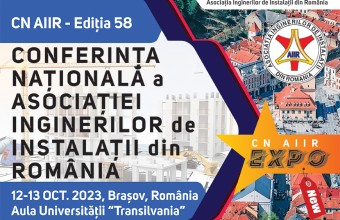 Conferința Națională a  Asociației Inginerilor de Instalații din România  CN AIIR 2023, 12-13 octombrie