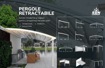 Pergole retractabile pentru acasa, terase, restaurante